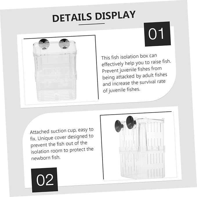 Hemoton 2pcs Fish Breeding Box Double Layer Isolation Tank Aquarium Accessory Holder