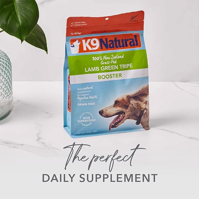 K9 Natural Freeze Dried Dog Food Topper with Verified Ingredients, Organ Meat Blend for Digestive Support, Human-Grade Freeze Dried Puppy Food & Dog Topping, Lamb Green Tripe, 2oz