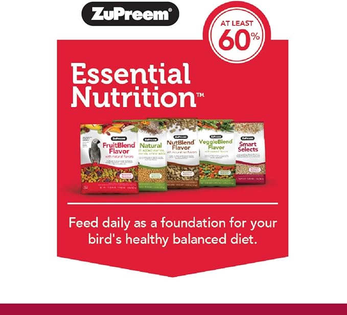 ZuPreem Smart Selects Everyday Feeding Bird Food for Very Small Birds, 2 lb bag | Made in USA for Canaries, Finches