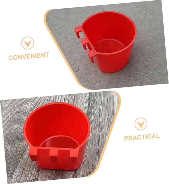 Beaupretty 20pcs Bird Cage Cups and Pet Feeder Bowls Plastic Small Feeding Watering Supplies for Birds, Pigeons, and Poultry Hanging Seed Feeders for Cage Use