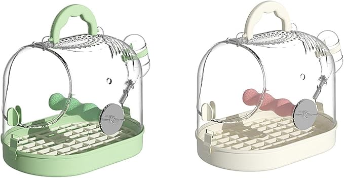 Clear Bird Transport Cage for Travel Outdoor Bird Carriers Cage with Waterer Bottle Safe Parrot Carrying Box Birdcage