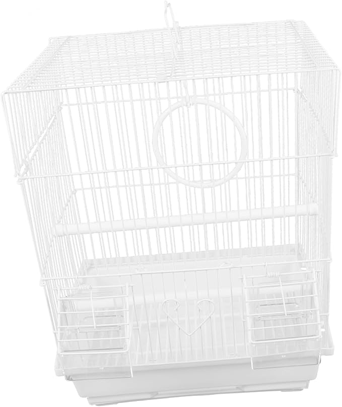 Happyyami Metal Bird Carrier Cage Portable Parrot Travel Cage for Pearl Jade Finches Painted Eyebrow Birds with Breathable Wire Structure Stylish Home Decor