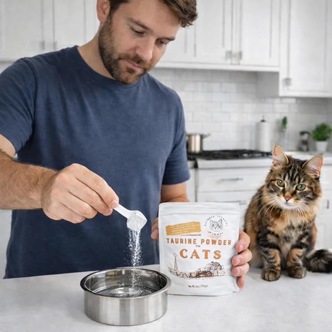 Taurine for Cats - Taurine Powder for All Ages Including Kittens - 144+ Servings - 500mg Supplement - unscented (6oz)