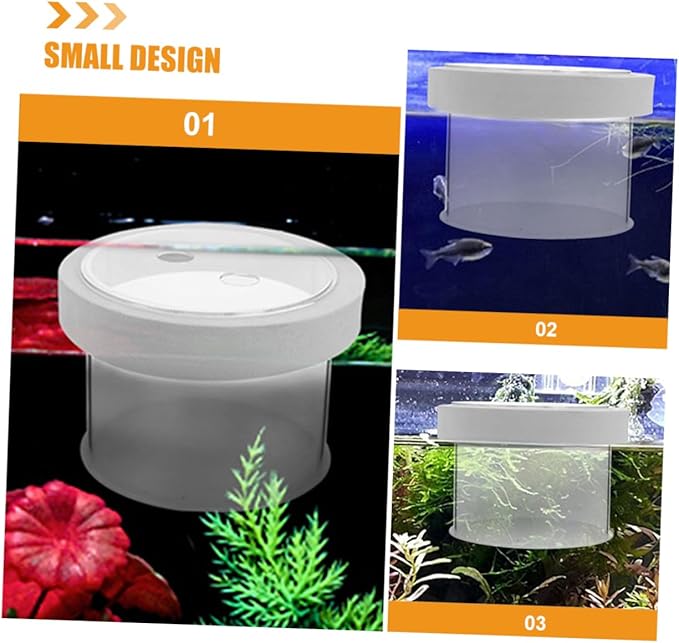 POPETPOP Fish Tank Isolation Box Acrylic Aquarium Breeding Box Fish Separator 360-degree Viewing Easy to Use