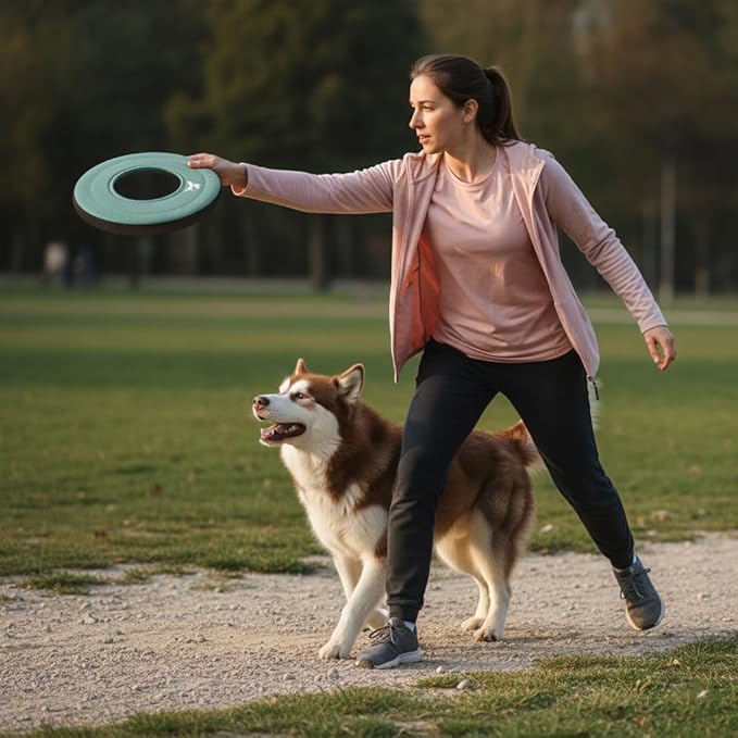 OllyDog Super Flyer Dog Frisbee Toy, 11" – Durable, Lightweight & Water-Resistant Flying Disc – Soft on Teeth & Gums – Floats on Water – Outdoor Fetch Toy for Medium & Large Dogs (Surf)