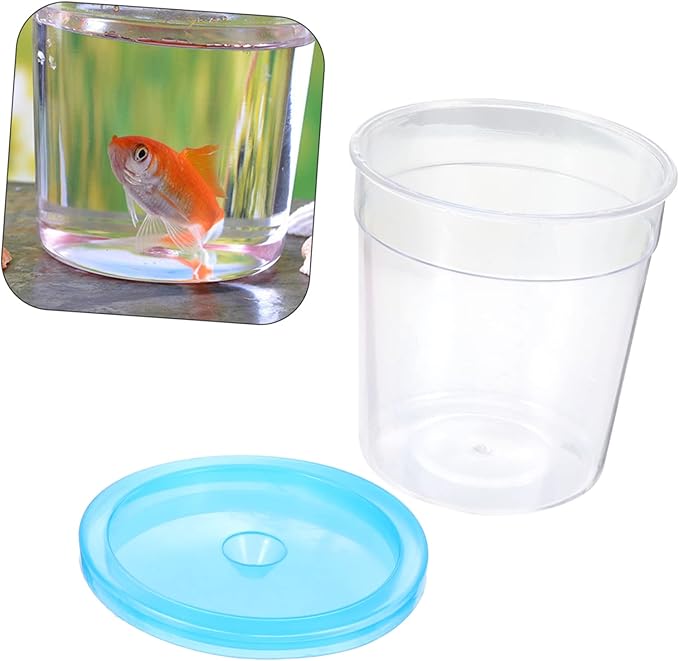 Mini Turtle Tank and Betta Fish Feeding Box Transparent Insect Cup for Reptiles Crested Gecko Food Container Ideal for Jellyfish and Small
