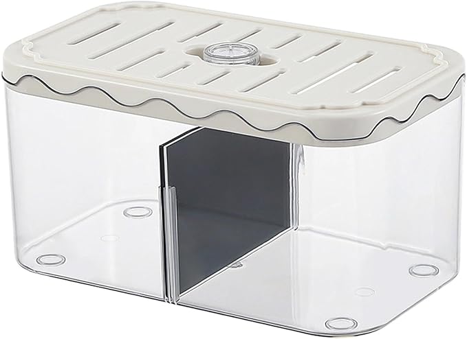Aquarium Breeding Box Tabletop Fish Tank Versatile Acclimation Hatchery with Removable Divider for Guppy Betta Desk, White