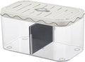 Tabletop Fish Tank Aquarium Breeding Box Box with Removable Divider for Betta, White