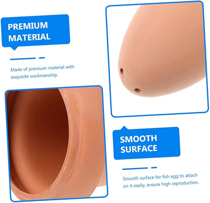 Light Brown Fish Spawning Breed Cone Medium Ceramic Incubator for Fresh and Saltwater Angelfish and Colorful Fish Breeding Tank Decoration and Easy Cleaning