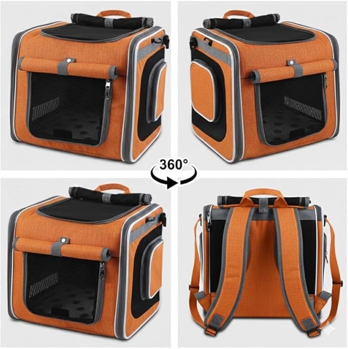 New Dog Bike Basket - Premium Dog Basket for Bike, Secure Pet Basket for Rides with Safety Strap, Dog Carrier Backpack Carrier with Dog Bowl by Luniko Shop (Orange)
