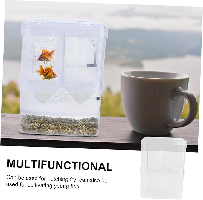 TOYANDONA 2Pcs Transparent Fry Breeding Tank Fish Hatching Container with Suction Cup for Safe Cultivation of Young Fish Convenient Feeding and Easy Cleaning