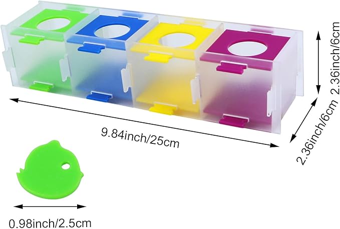 Litewoo Bird Intelligence Training Toy Color Separation Coin Box Education Interactive Playing Puzzle Toy for African Grey Parakeet Cockatiel Cockatoo Finch Canary Budgie Conure Lovebird Amazon