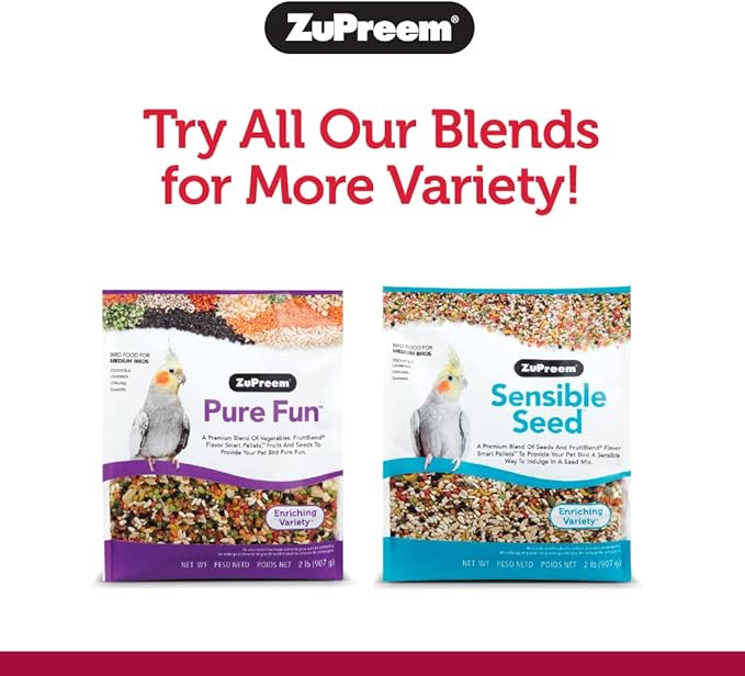 ZuPreem Smart Selects Everyday Feeding Bird Food for Very Small Birds, 2 lb bag | Made in USA for Canaries, Finches