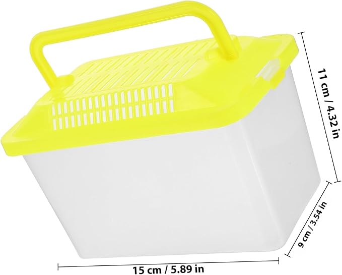 Turtle Habitat and Fish Breeding Tank, Sturdy Pp Plastic Transport Box 15x9x11cm, Portable Aquarium for Small Reptiles and Goldfish Housing