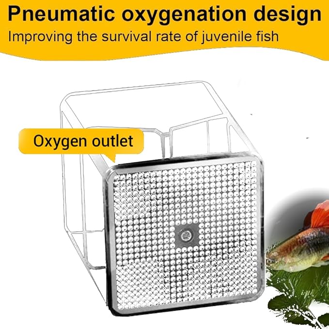Fish Breeding Tank,Breeder Box for Fish Tank,Isolation Breeding Box with Layered Design,Adsorption and Suspension,Yellow