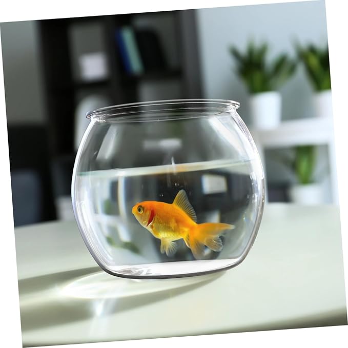 Fish Tank Plastic Fish Bowl Round Fish Bowl Transparent Small Aquarium -Falling for Betta Fish, Goldfish, Candy, Party Favors Bubble Bowl