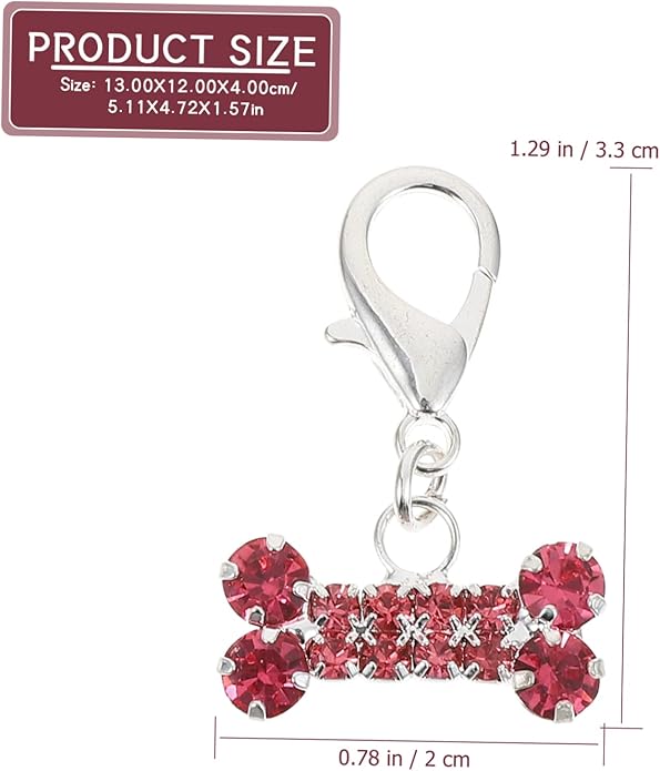 Didiseaon 2Pcs Rhinestone Pet Collar Pendants Decorative Dog Charms Cute Hanging Accessories for Cat Collars Pendant for Pet and Keychains