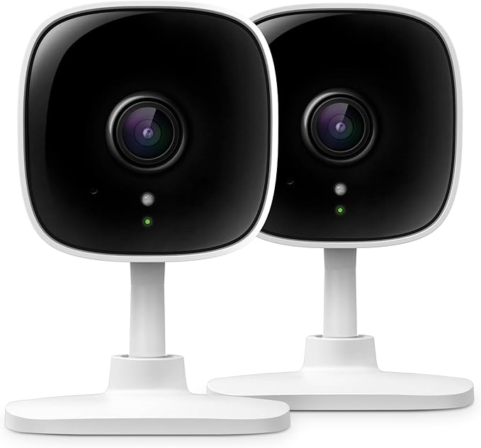 Tapo 2K Indoor Wired Security Camera - Works as a Baby Monitor & Pet Camera, Person/Motion/Baby Cry Detection, 2-Way Audio, Siren, Subscription-Free Local Storage or Optional Cloud, C110P2 (2-Pack)