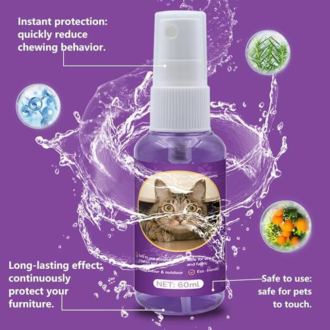 Cat Deterrent Spray for Indoor and Outdoor, Cat Scratch Deterrent for Furniture Protection, Anti Marking Deterrent for Sofas and Carpet, Natural Ingredients