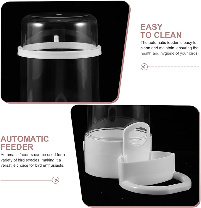 Mobestech 2pcs Automatic Bird Waterer and Food Feeder Kit for Cage Bird Feeding Watering Supplies with Food Dispenser Cockatiel Cage Accessories for Parrot