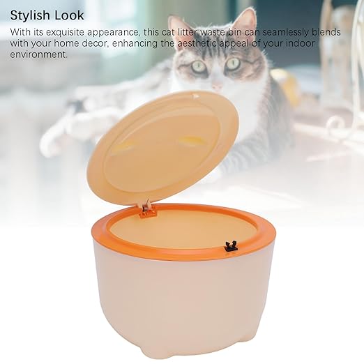 Diydeg Cat Litter Trash Can, Enclosed Design Cat Waste Trash Can with Press Type Lid, Multipurpose Dog Poop Pet Garbage Disposal Diaper Waste Station for Cats, Dogs, Rabbits
