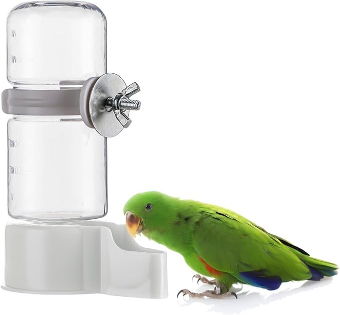 2 Pcs Bird Feeder Water Dispenser, Bird Feeder and Drinker Set, Automatic Parrot Feeders for Cage, Hanging Parrot Food Bowl, Birds Cage Accessories for Hamsters,Pigeons,Parrot