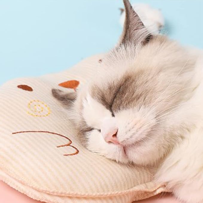 Pet Sleeping Pillow, Soft Cotton Core Breathable Cushion for Small Dogs and Cats, Cute Pattern Machine Washable Pet Bed