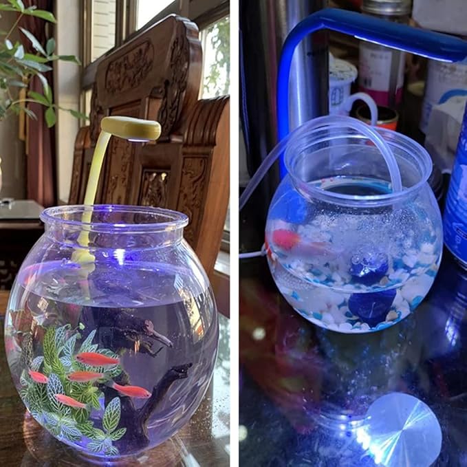 Plastic Fish Bowls Round Aquarium Transparent Fish Keeper Fishbowl One-Piece Construction Shatterproof Starter Kit Clear Round Fish Bowl Plastic