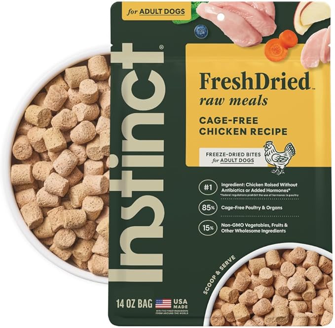 Instinct Freeze-Dried Meals, FreshDried Bites, Natural Food, Grain-Free - Cage-Free Chicken, 14 oz. Bag