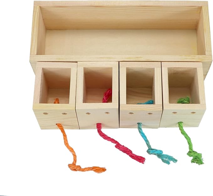 Litewoo Bird Foraging Feeder Toy Training Intelligence Box Wooden for Parrot Budgie Parakeet Cockatiel Conure African Grey Cockatoo Amazon Finch Canary