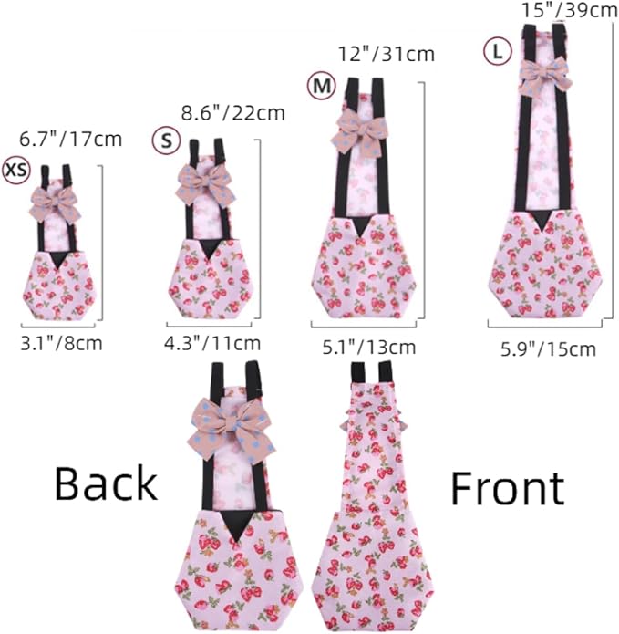 MANON ROSA Chicken Diapers Bantam Hens - Reusable 6-Piece Set with Bow Ties Poultry Nappies Washable Waterproof for Geese Pet Ducks Silkie(6D20P L)
