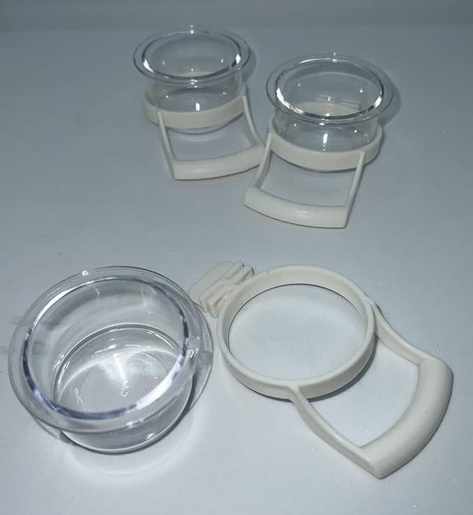 3 Detachable Small Bird Cage Food Water Feeder Cups Small Hoppers Canary Parrot Hanging Transparent Acrylic Feeding Bowls Parakeet Cockatiel Budgie Hamster Ferret Set of 3 Clear Hopper Feeders 2 oz