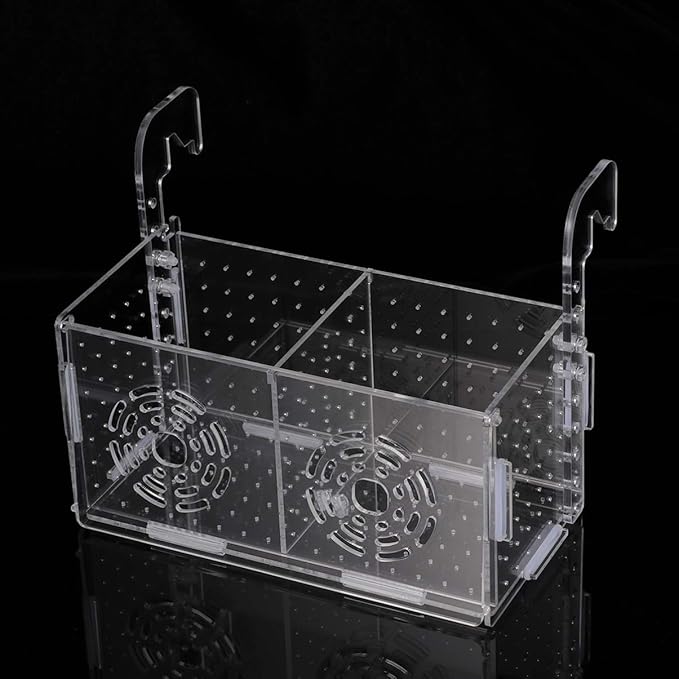 Aquarium Fish Breeding Box - Transparent Acrylic Fish Tank Hatchery Hanging Incubator for Shrimp Clownfish (Hook 201011cm)