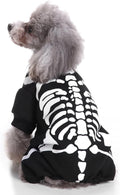 Halloween Fancy Fleece Dogs Cats Warm Pajama Coat Skeleton Costumes for Teddy, Pug, Chihuahua, Shih Tzu, Yorkshire Terriers, Papillon B-Black/White M