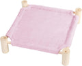 Patas Lague Cat and Dog Hammock Bed for Small Dogs, Brethable Wooden Cat Pet Rabbit Elevated Outdoor Bed Cots Furniture for All Seasons Fleece Purple