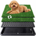 Dog Grass Pad with Tray,30x20 in Dogs Potty Tray with 2-Pack Upgraded Replacement Artificial Grass,Dog Litter Box for Pet Training,Indoor Portable Pottys Pet Toilet