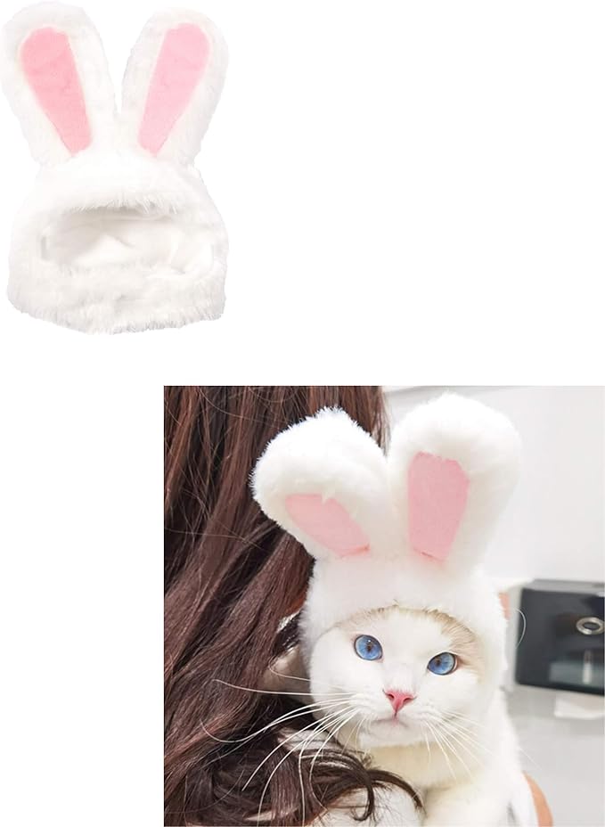 5 Pcs Cat Costume Hats – Cute Lion Mane & Bunny Ears Headwear for Cats,Kitten Puppy Party Easter Costume Accessory Headwear(Lion,Bunny,Frog,Sunflower,Bear)