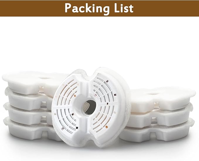 Cat Fountain Filter - Multiple Filtration Replacement Filter, 8 or 12 Packs of Cotton Activated Carbon Cat Fountain Filters