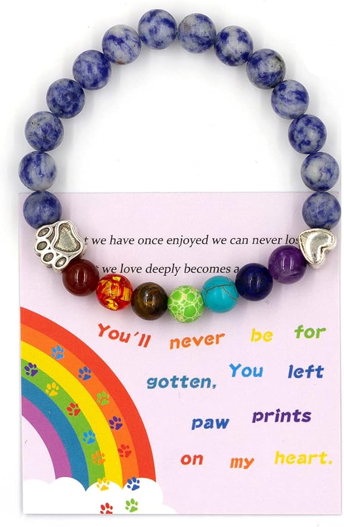 Cat Memorial Wind Chimes & Bracelet, Sympathy Gifts for Cat Lovers, 28 inches