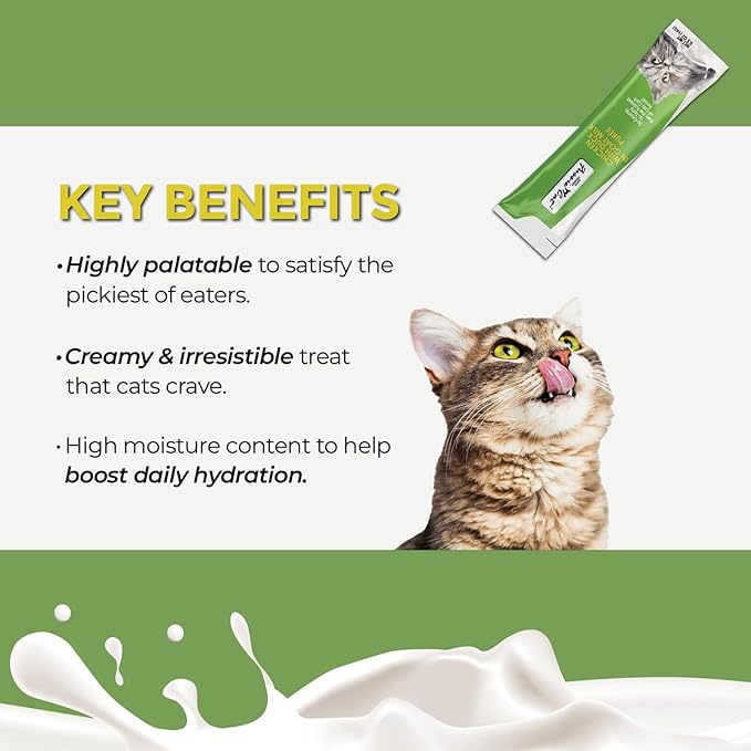 Fussie Cat Super Premium Chicken with Duck in Goat Milk Puree, lickable cat Treats, 0.5oz Pouch Pack of 4