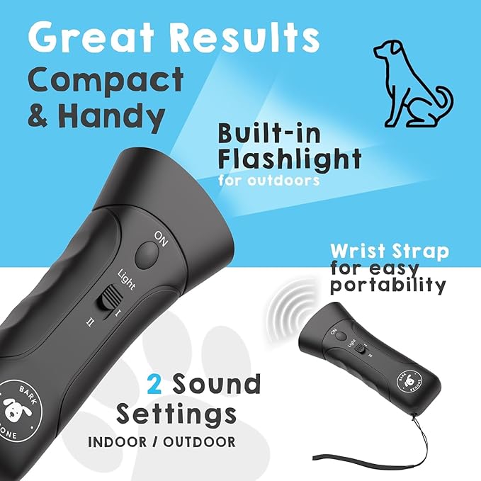 Ultrasonic Dog Bark Deterrent & Behavior Corrector - Stop Barking, Jumping, Aggression Without Yelling -Just Point & Press! Backed by Kevin Harrington from Shark Tank (Black 9V (2 Pack))