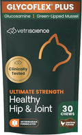 VetriScience Ultimate Strength Healthy Hip & Joint Chews, GlycoFlex Glucosamine, Chondroitin and Green-Lipped Mussel Joint Supplement for Cats, Soothe Joint Discomfort, Chicken, 30 Count