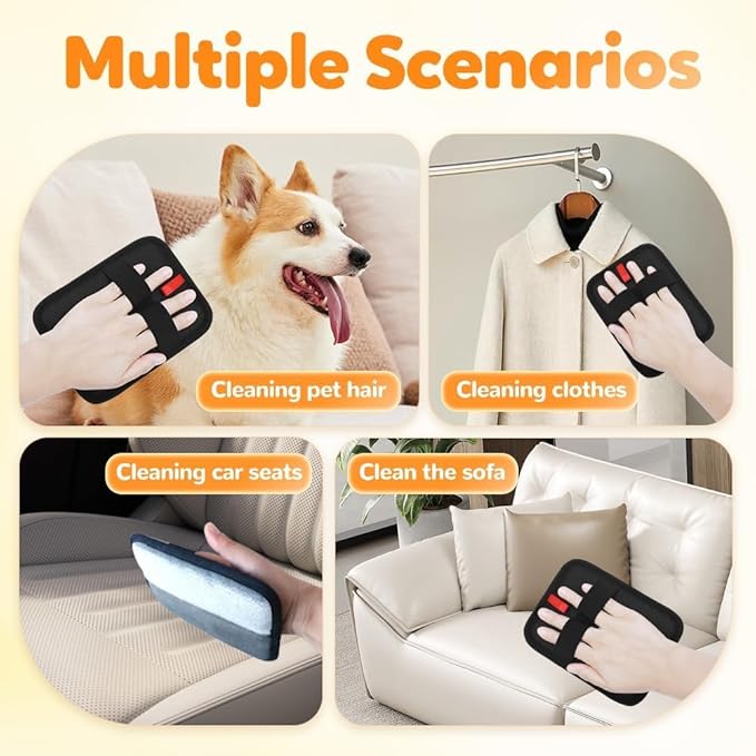 2PCS Pet Hair Removal Gloves Brush, Magic Brush,Upgraded Thickened Electrostatic Reusable Cat Dog Hair Remover Grooming Gloves,Double Sided Washable Static Animal Fur Removal Tool for Couch,Clothes