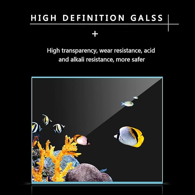 0.9 Gallon Aquarium Fish Tank，Rimless Aquarium Tank，7.1" L × 5.1" W × 5.9" H
