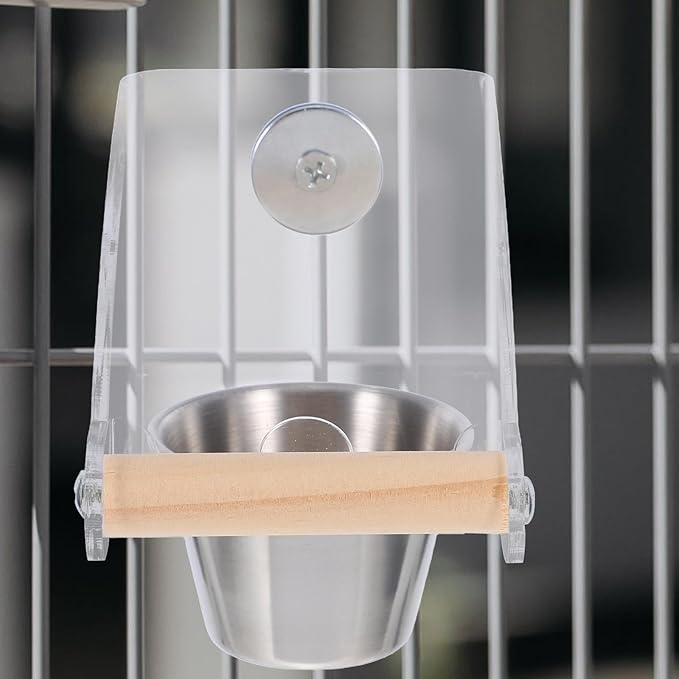 Yardwe Automatic Bird Feeder and Drinker Cup Small No-Spill Cage Food Dish for Parakeets Pigeons Pet Birds Feeding and Watering Supplies