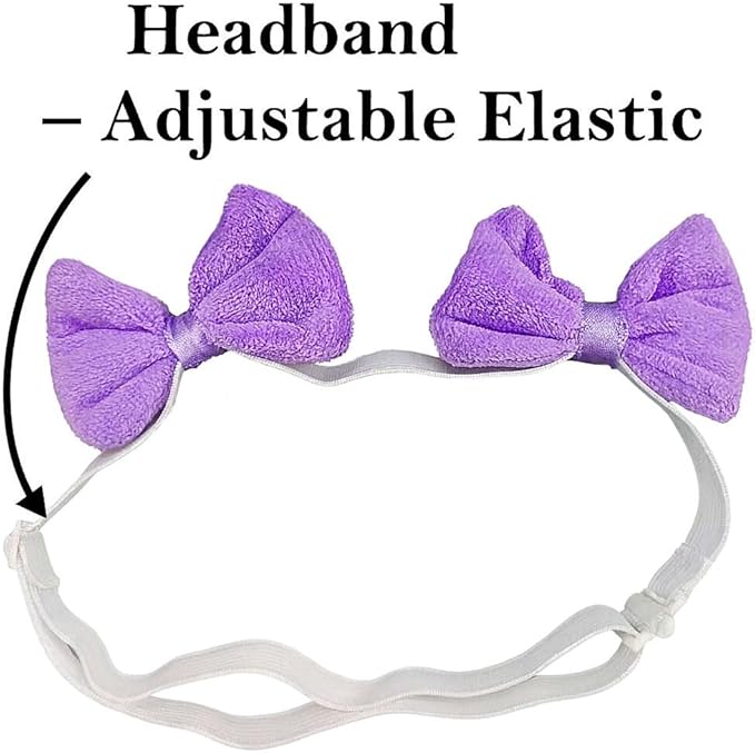 3-Pack Double Bow Dog Headbands – Dog Hairbows with Double Band, Adjustable Pet Hair Accessories for Small & Medium Dogs, Cute Hair Bows for Daily Wear & Special Occasions