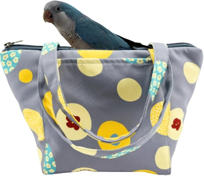 Warm Bird Carrier Bag for Winter Shoulder/Hand Bag Outdoor Portable Travel Carrier with Air Holes for Parakeets Lovebirds Conures Quarkes Caique (Grey,Medium)