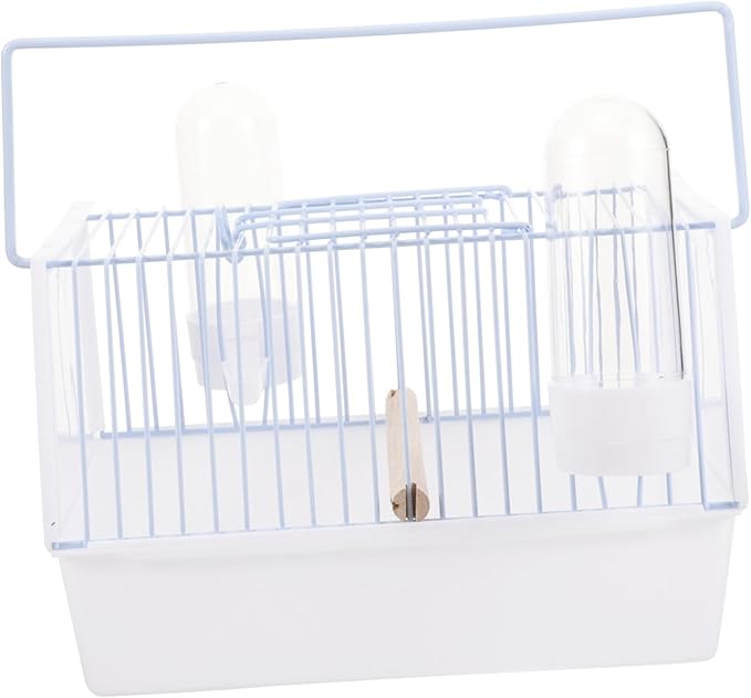 1set Portable Bird Carrier for Travel Compact Pet Bird Cage Handle for Outings Hiking and Shopping for Parrots and Small White Small