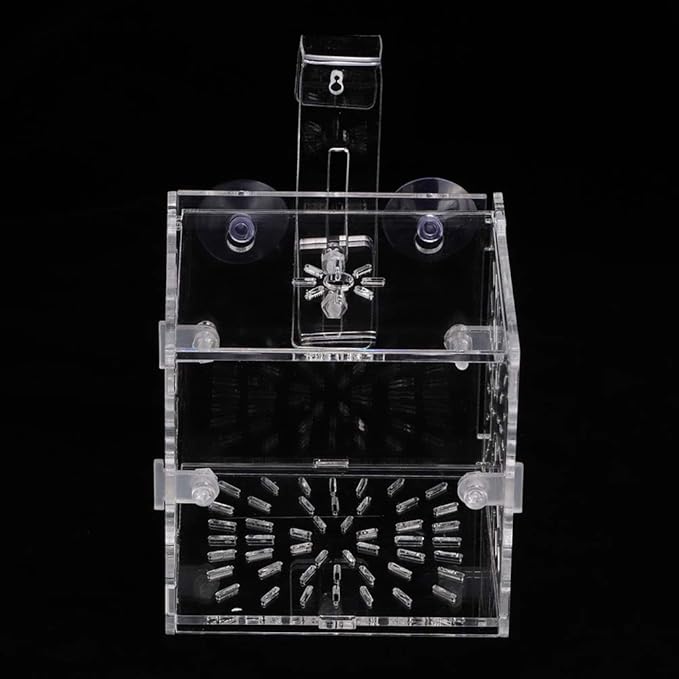 Rosvola Fish Isolation Box, Fish Breeding Incubator Aquarium Hatchery Fish Tank Isolation Box, Incubator Holder Transparent for Shrimp Aquarium(10Cm10Cm10Cm)