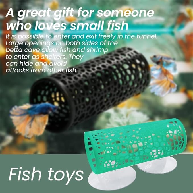 Betta Fish Hammock with Suction Cup - Plastic Aquarium Hideout & Resting Leaf for Betta Fish Tank, Decorative Shelter to Reduce Stress, Easy to Install (Rose Red)